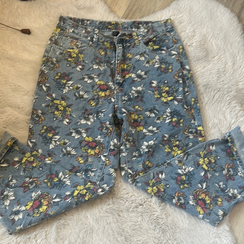 NWOT Cider Floral Women Jeans - Blue and Yellow
